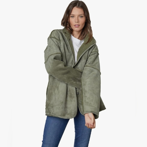 VELVET by Graham and Spencer* reversible ALBANY faux suede Sherpa jacket size L - Picture 13 of 17